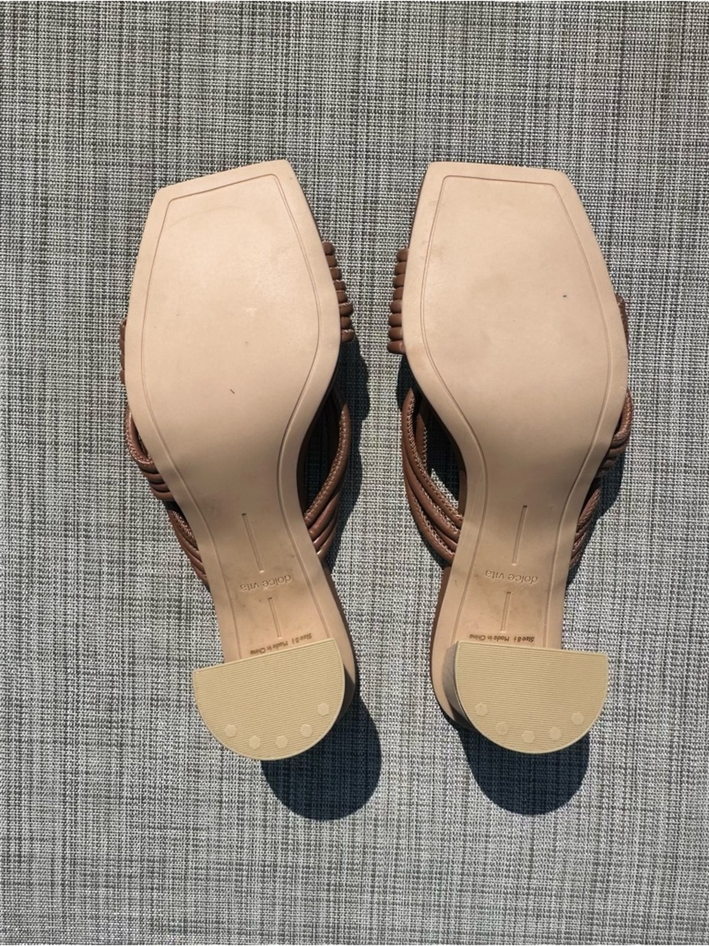 Dolce Vita Brown Knotted Strap Block Heel Mules Women’s Size 8.5 Slip On Shoe - Picture 8 of 11
